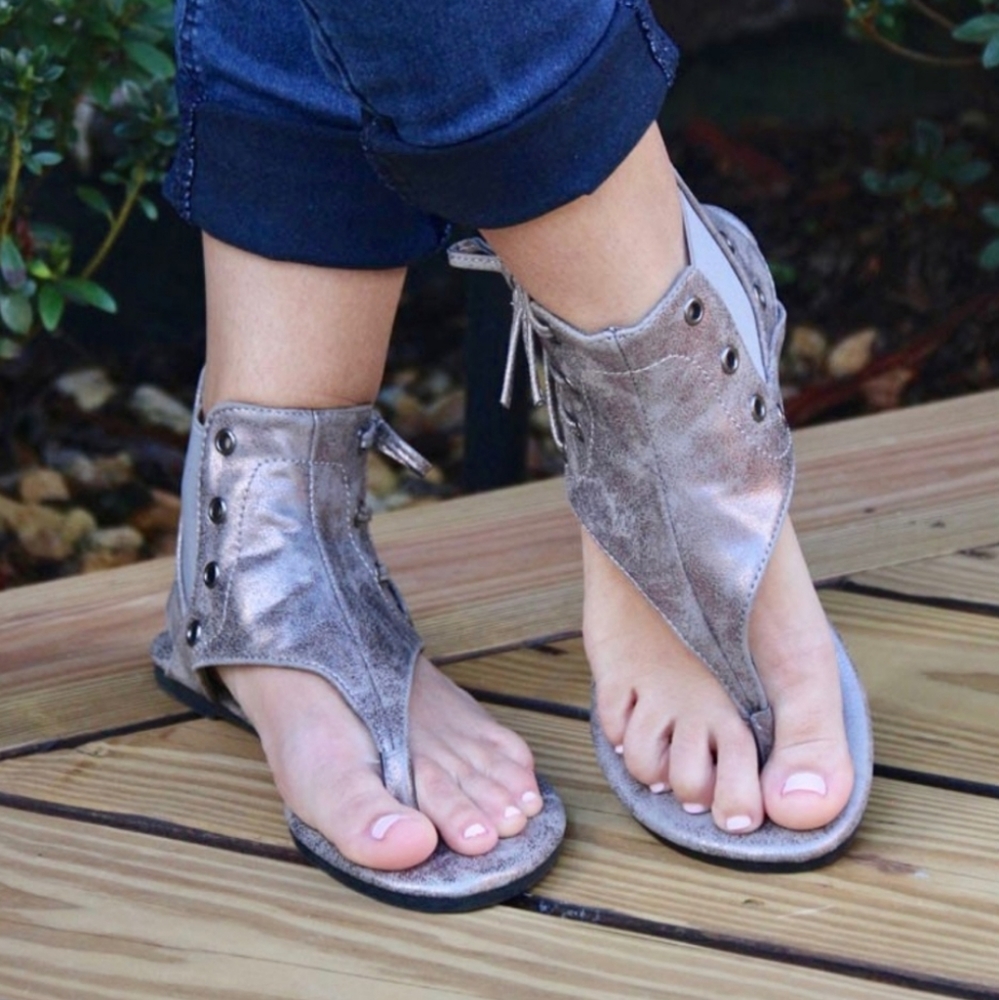 Pierre Dumas Adele-2 Pewter Sandals